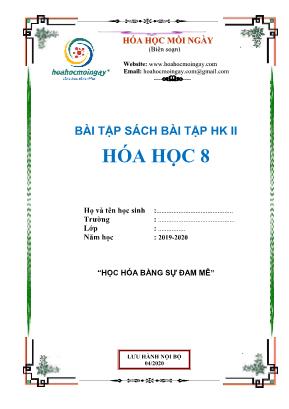 Bài tập sách bài tập Học kỳ II - Hóa học 8 - Năm học 2019-2020
